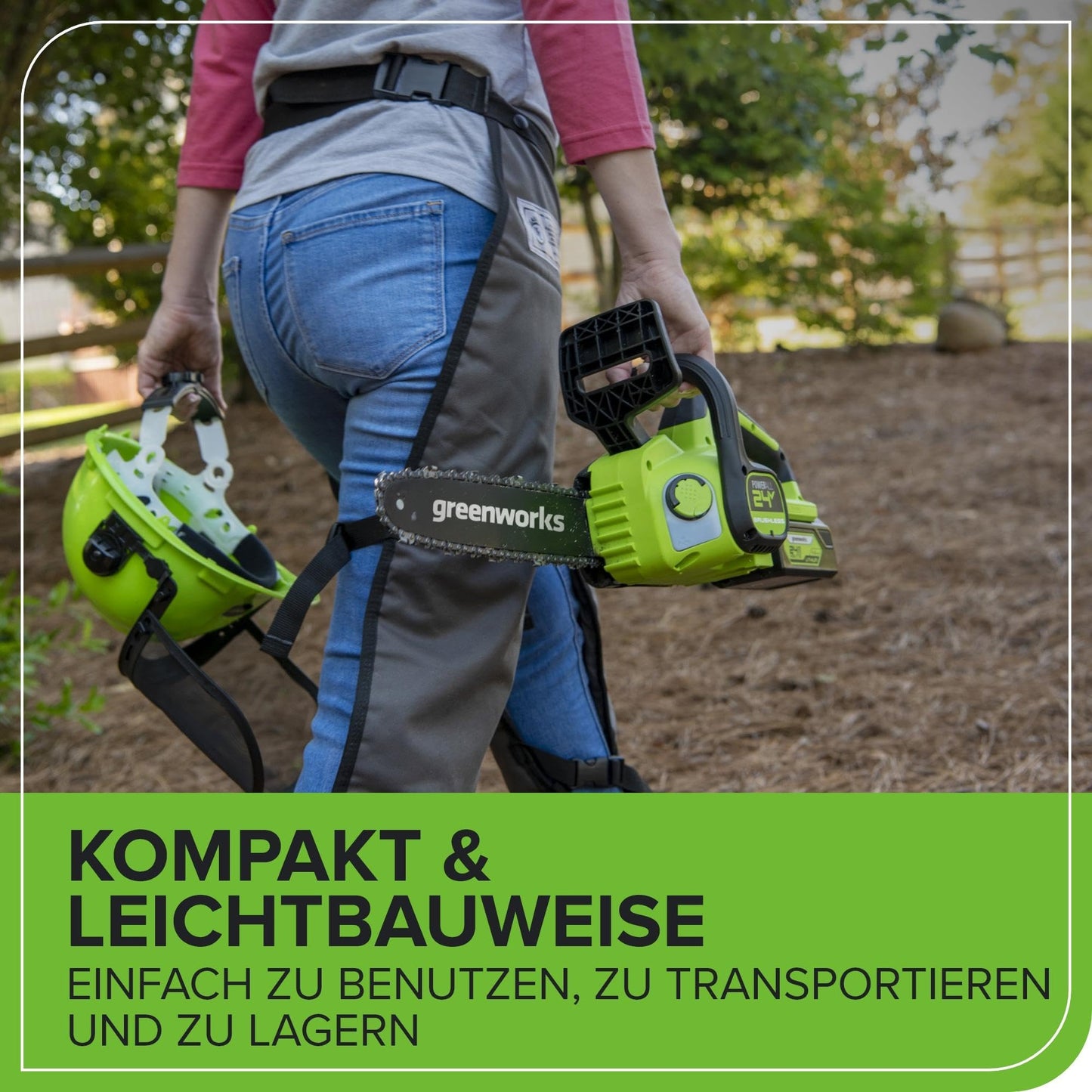 Greenworks G40CS30II Akku Kettensäge, 12 Zoll (30 cm) Blattlänge, 4,2 m/s Kettengeschwindigkeit, 2,6 kg, automatisches Öl-System OHNE 40V Akku & Ladegerät, 3 Jahre Garantie